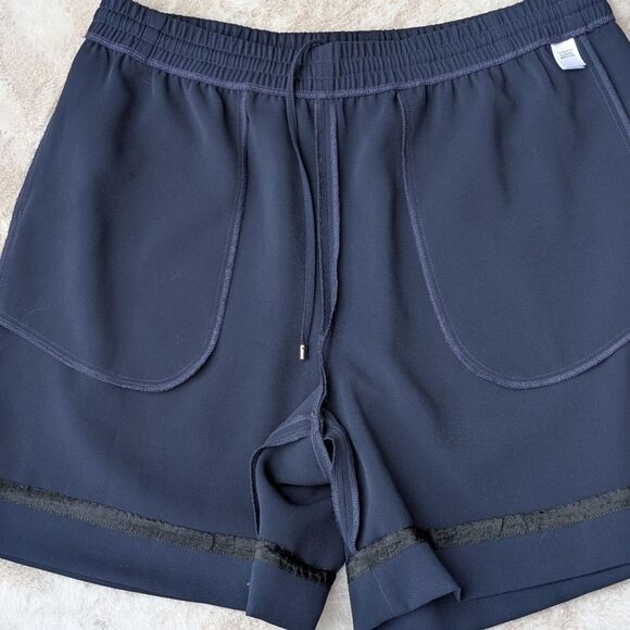 EUC St. John Navy Blue Knit Loose Fit Drawstring Activewear Bermuda Shorts M - Picture 5 of 16